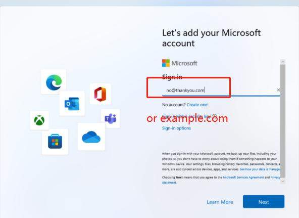 MicrosoftアカウントなしでWindows 11をセットアップします