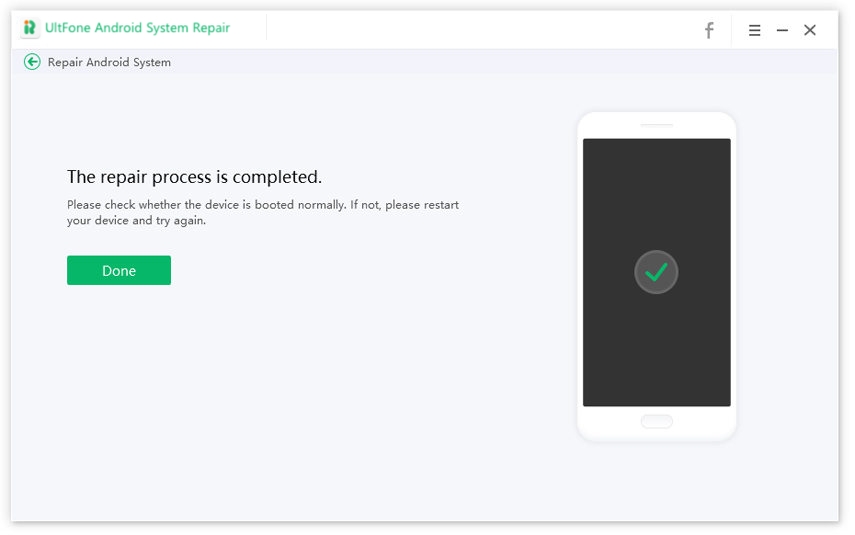 Androidシステムの修理が完了しました