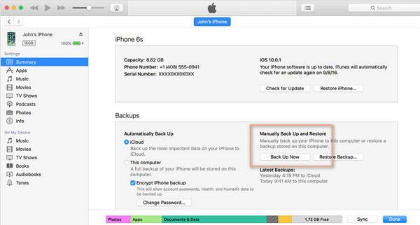 iTunesを使用して、iPhoneカレンダーをバックアップします
