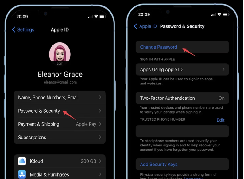 Apple IDパスワードを変更してリセットします