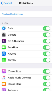 iPhoneの制限を確認してください