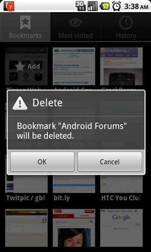 偶然にChromeブックマークを削除します
