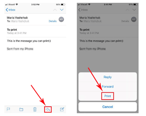 メールアプリを使用してiPhoneからテキストを印刷する方法