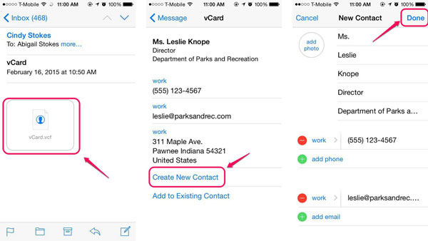 メールでOutlookの連絡先をiPhoneにエクスポートする方法