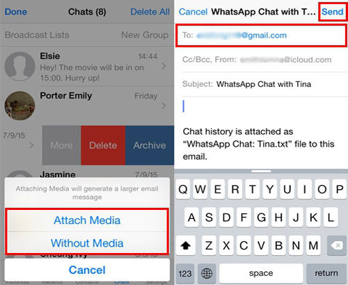 メールでWhatsAppをiPhoneからSamsungにワイヤレスで転送する方法