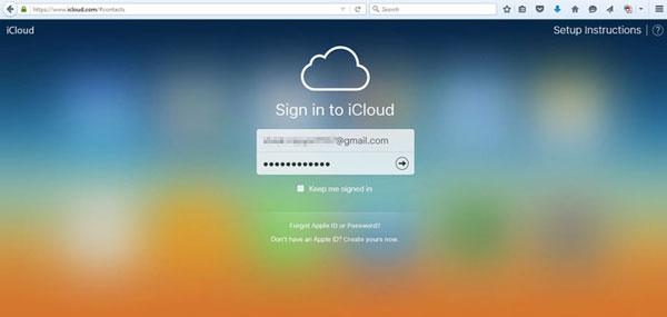 iCloudアカウントにサインインします