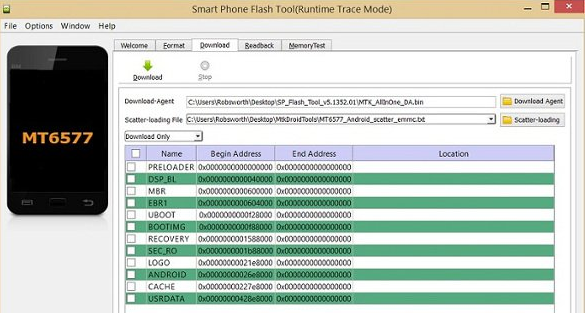 SPフラッシュツールを使用してROMをフラッシュする方法