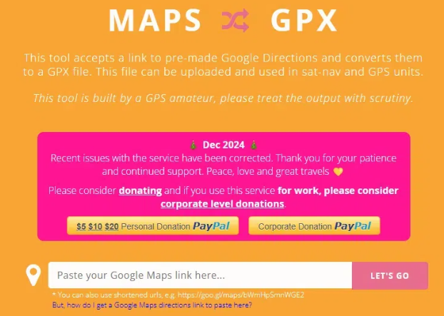 GoogleマップとGPXコンバーター