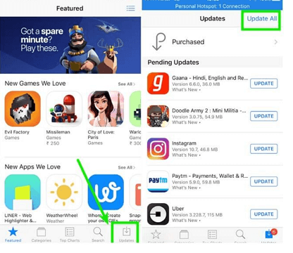 すべてのiPhoneアプリを更新します