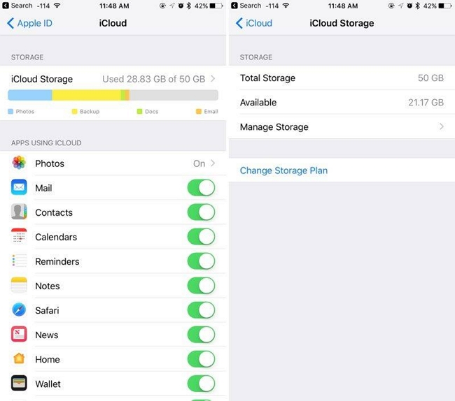 iCloudストレージをアップグレードします