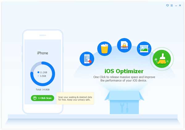 IOS Optimizerオプションを選択して、一時ファイルを削除します