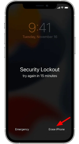 消去オプションを使用してiPhoneからロック画面を削除します