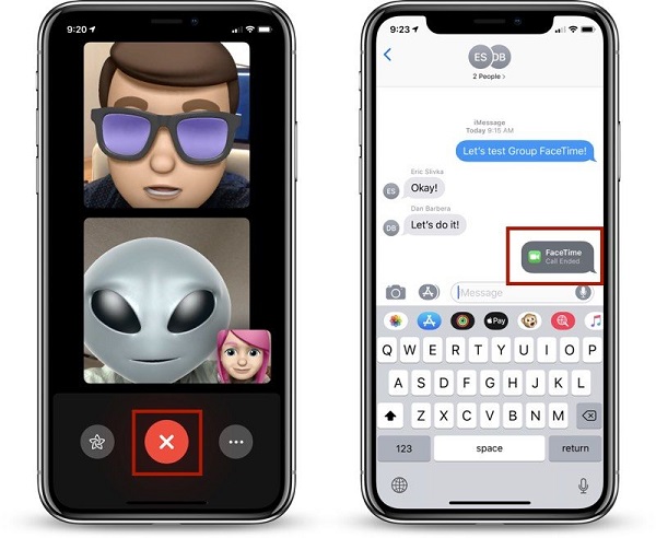 グループFaceTimeビデオを残します