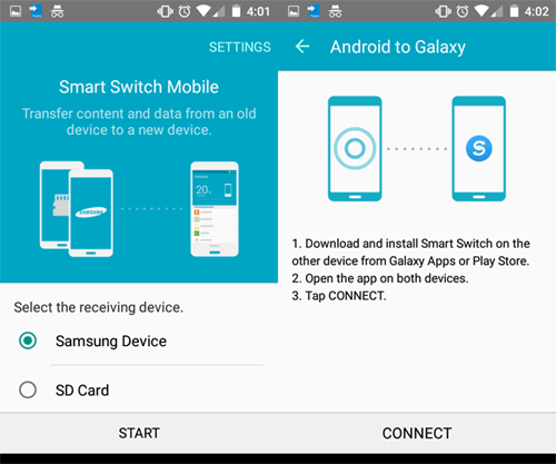 LGからSamsungへの連絡先転送