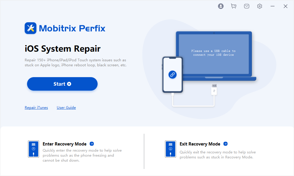 Mobitrix Perfixのメインメニュー