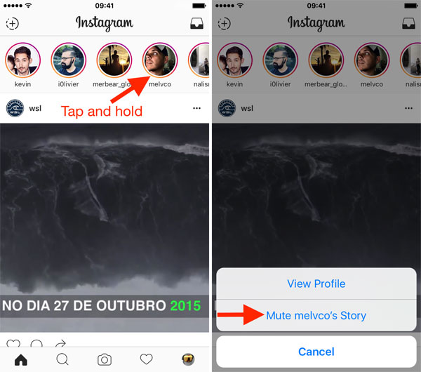 Instagramストーリーをミュートする方法
