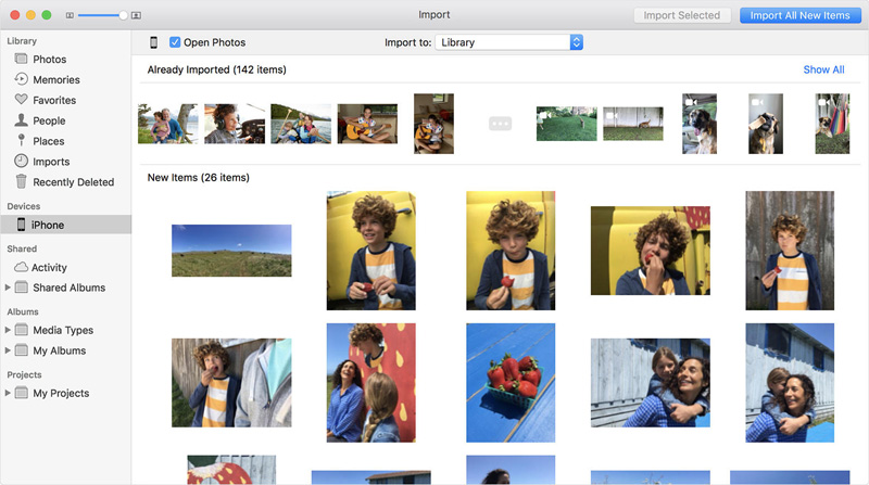 iPhoneからMac Photos Libraryに写真をコピーします
