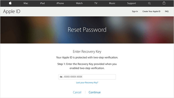 Recoveryキーを介してiCloudパスワードを回復する方法