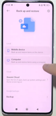 Redmiバックアップは、ローカルストレージを介して復元されます