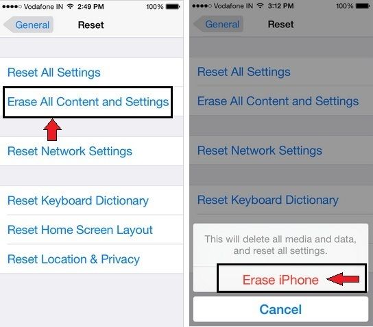 iPhoneですべての設定をリセットします