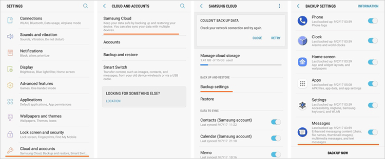 Samsung Cloudを介したAndroidメモ回復