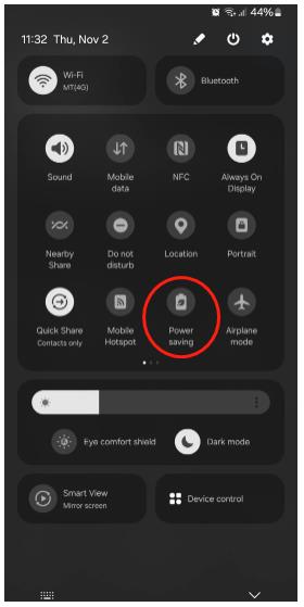 Samsungクイック設定パネル
