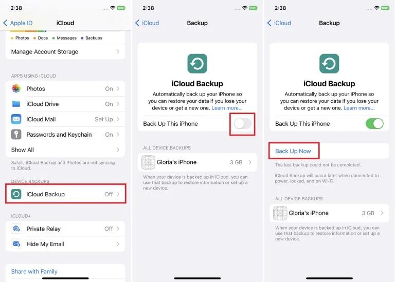 iCloudバックアップを使用してすべてのデータを保護します