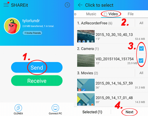 ShareITを使用してAndroidからiPhoneにファイルを送信します