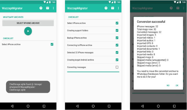 WhatsAppをiPhoneからSamsungにWazzApMigratorで転送します