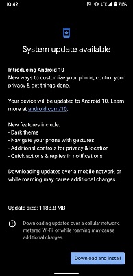 Androidソフトウェアの更新をインストールします