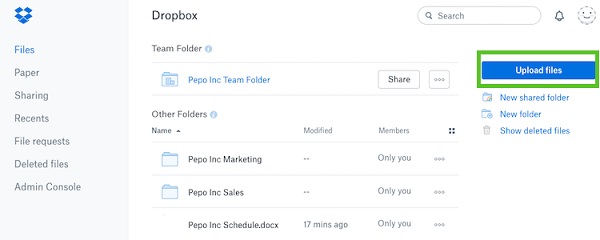 DropboxでPCから電話にファイルを転送します