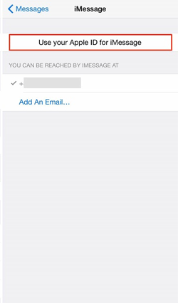 imessageにはApple IDを使用します