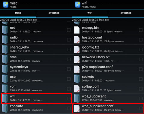 wifiのパスコードを表示する方法