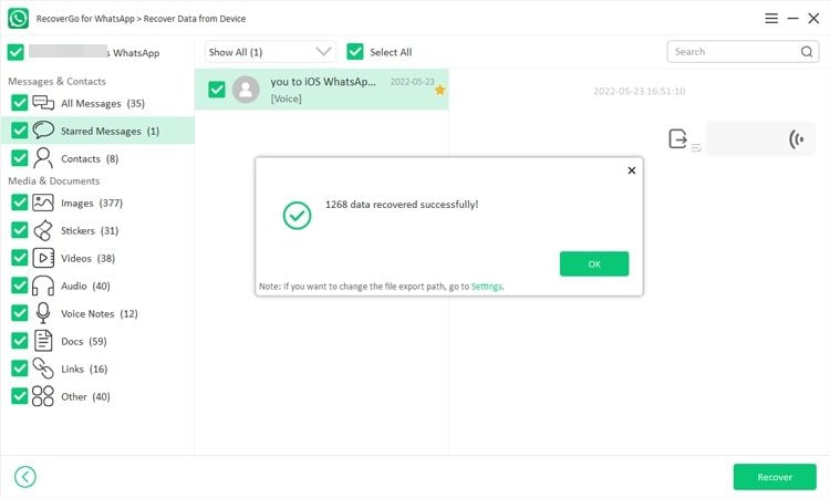 WhatsAppはオンラインでメッセージの回復を削除しました
