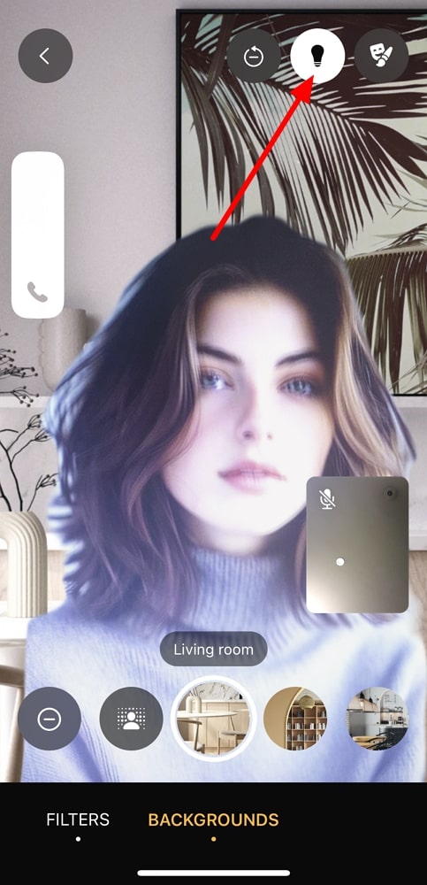 iPhoneから電球アイコンを試してください