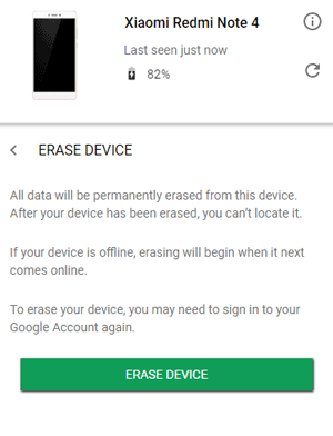 私のデバイスを見つけて、OnePlusスマートフォンをリセットします
