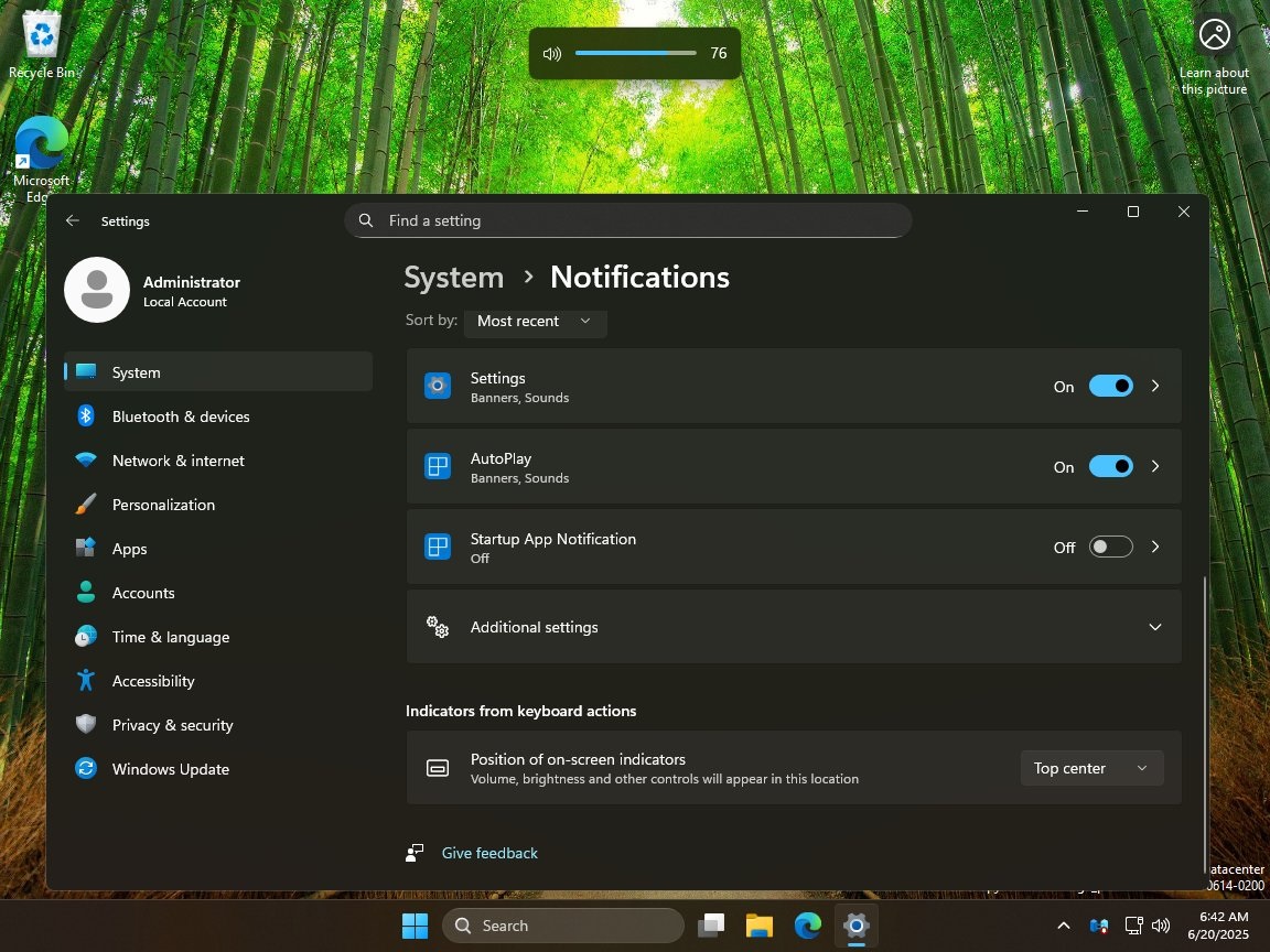 Windows 11の画面上のインジケーターの位置を変更します