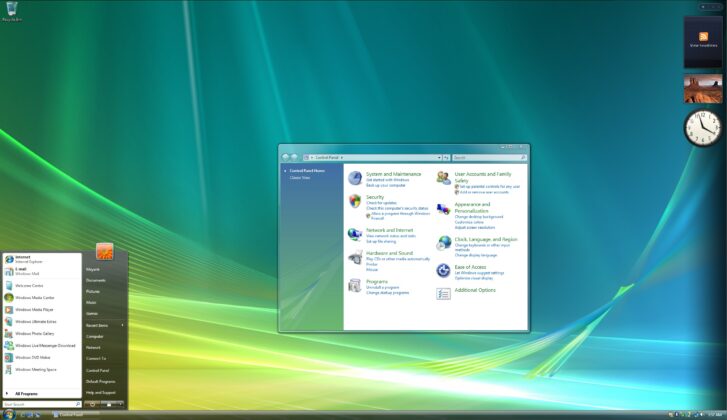 Windows Vista Aero Glassデスクトップ