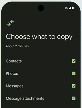 Androidスイッチを使用して、iqooからiqooにテキストメッセージを転送する